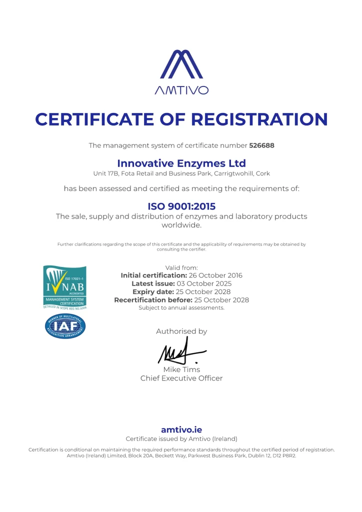 IVE ISO 9001 2015 Cert valid until 25 October 2028